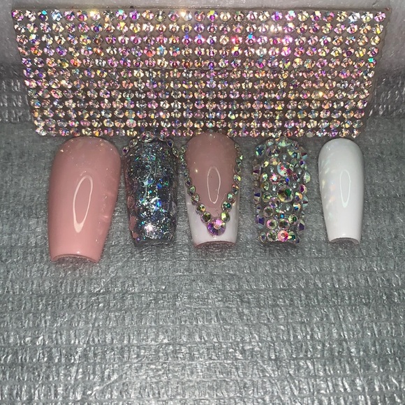 Other - 2/$35 Bling Glittery V-French Nails